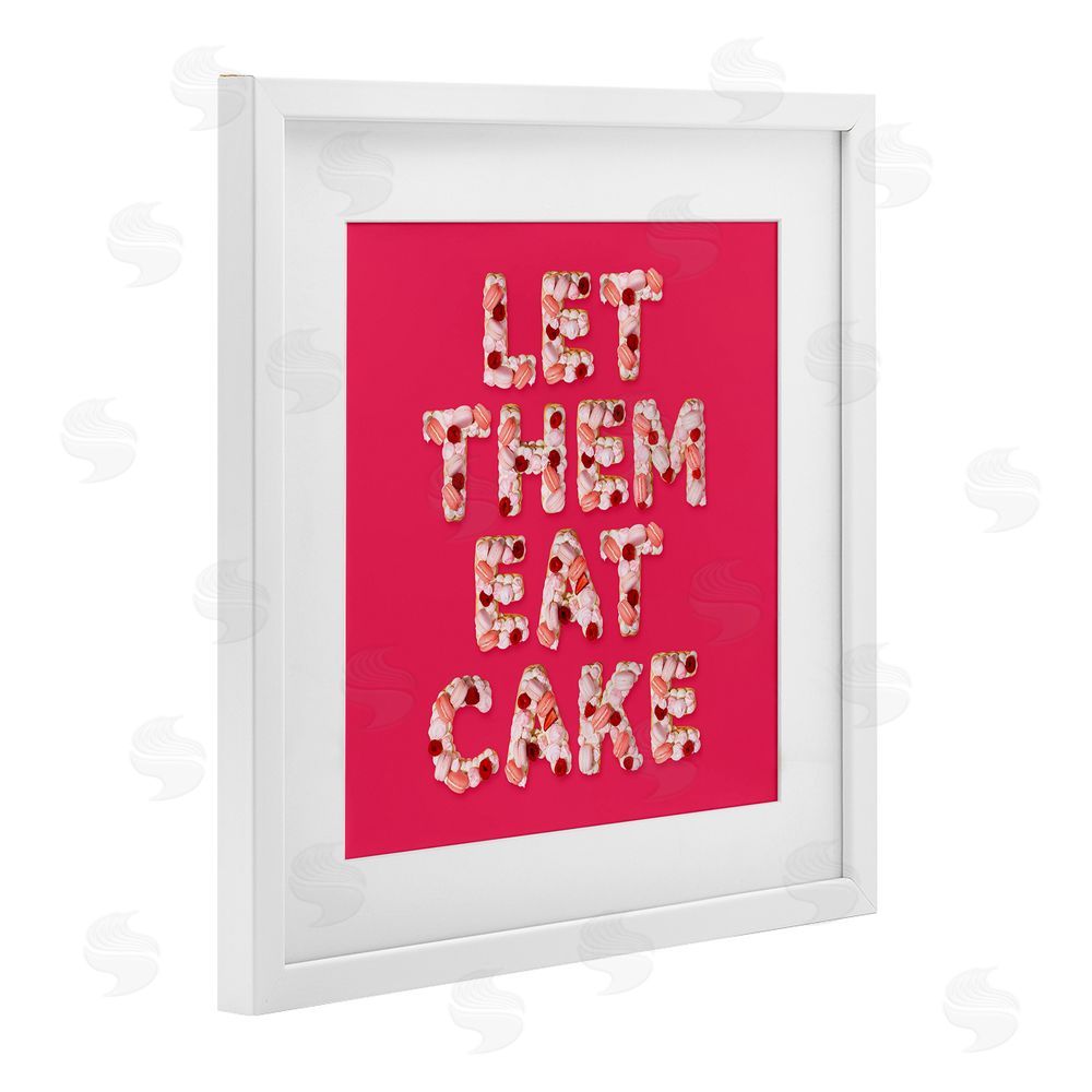 LISH Creative Let Them Eat Cake White Framed Print Under Glass Wall Art