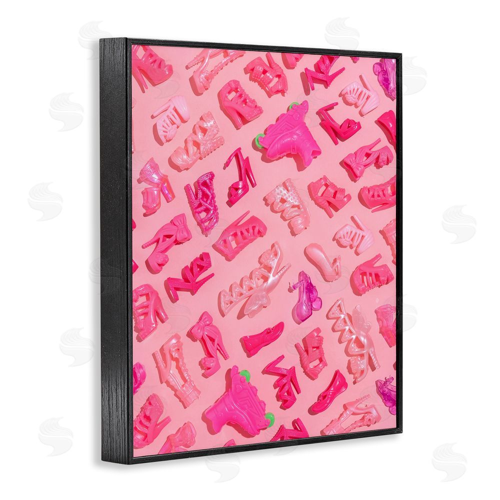 LISH Creative Tiny Doll Shoes Pink Black Framed Giclee Wall Art Print