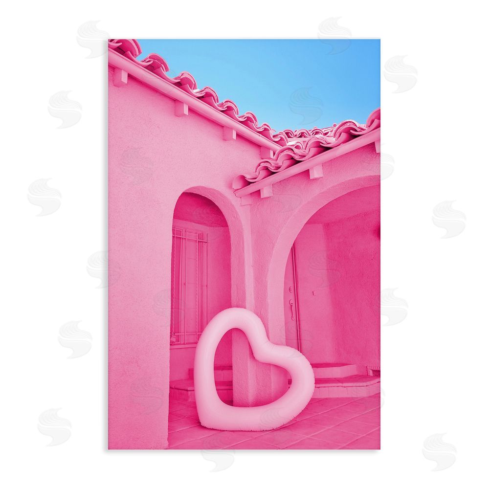 LISH Creative Pink Pop Heart at Villa Stretched Canvas Wall Art Print