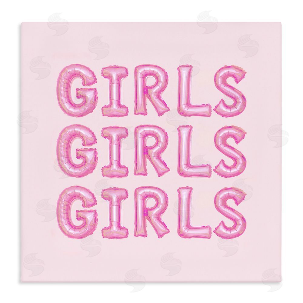 LISH Creative Girls Letters Party Balloons Stretched Canvas Wall Art