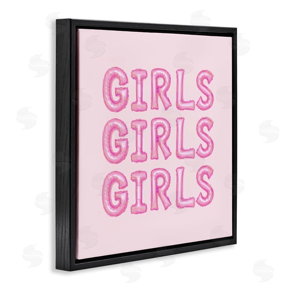 LISH Creative Girls Letters Party Balloons Black Floating Frame Canvas Wall Art
