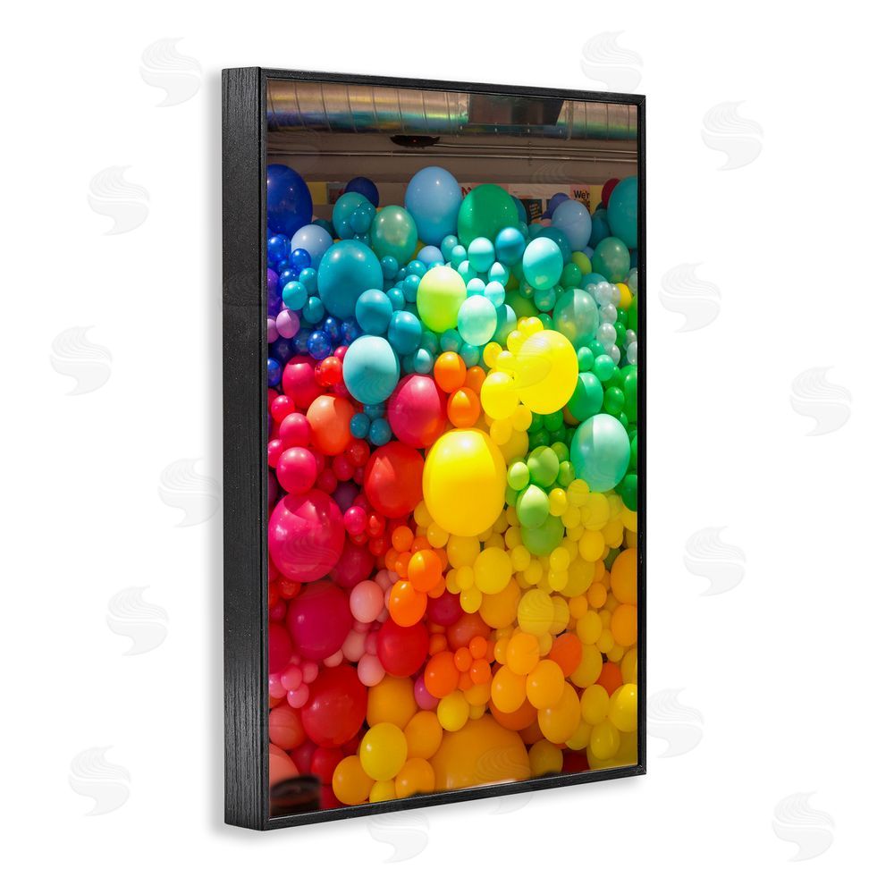 LISH Creative Lively Colorful Balloons Blacked Framed Giclee Wall Art Print