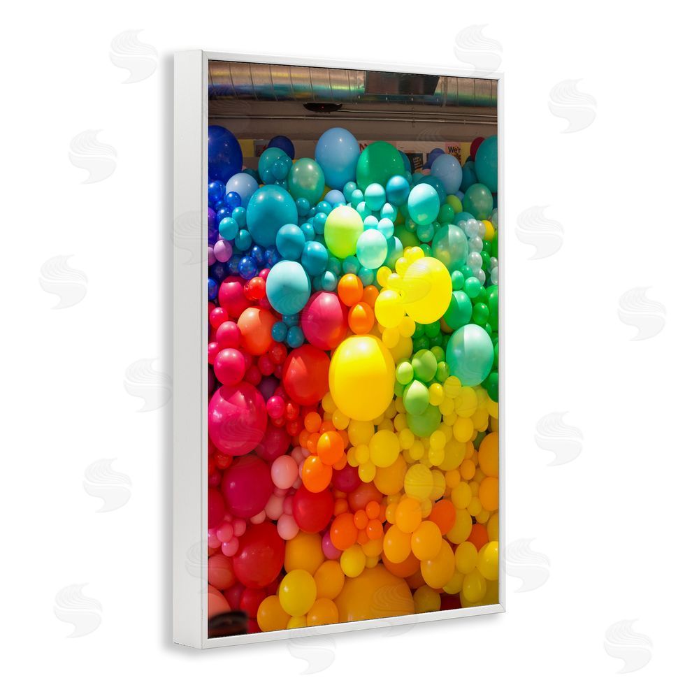 LISH Creative Lively Colorful Balloons White Framed Giclee Wall Art Print