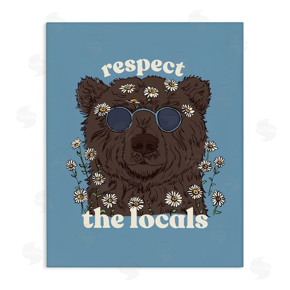 Two If By Sea Studios Respect The Locals Bear Stretched Canvas Wall Art Print