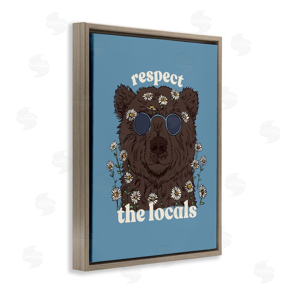 Two If By Sea Studios Respect The Locals Bear Brown Floating Frame Canvas Wall Art Print