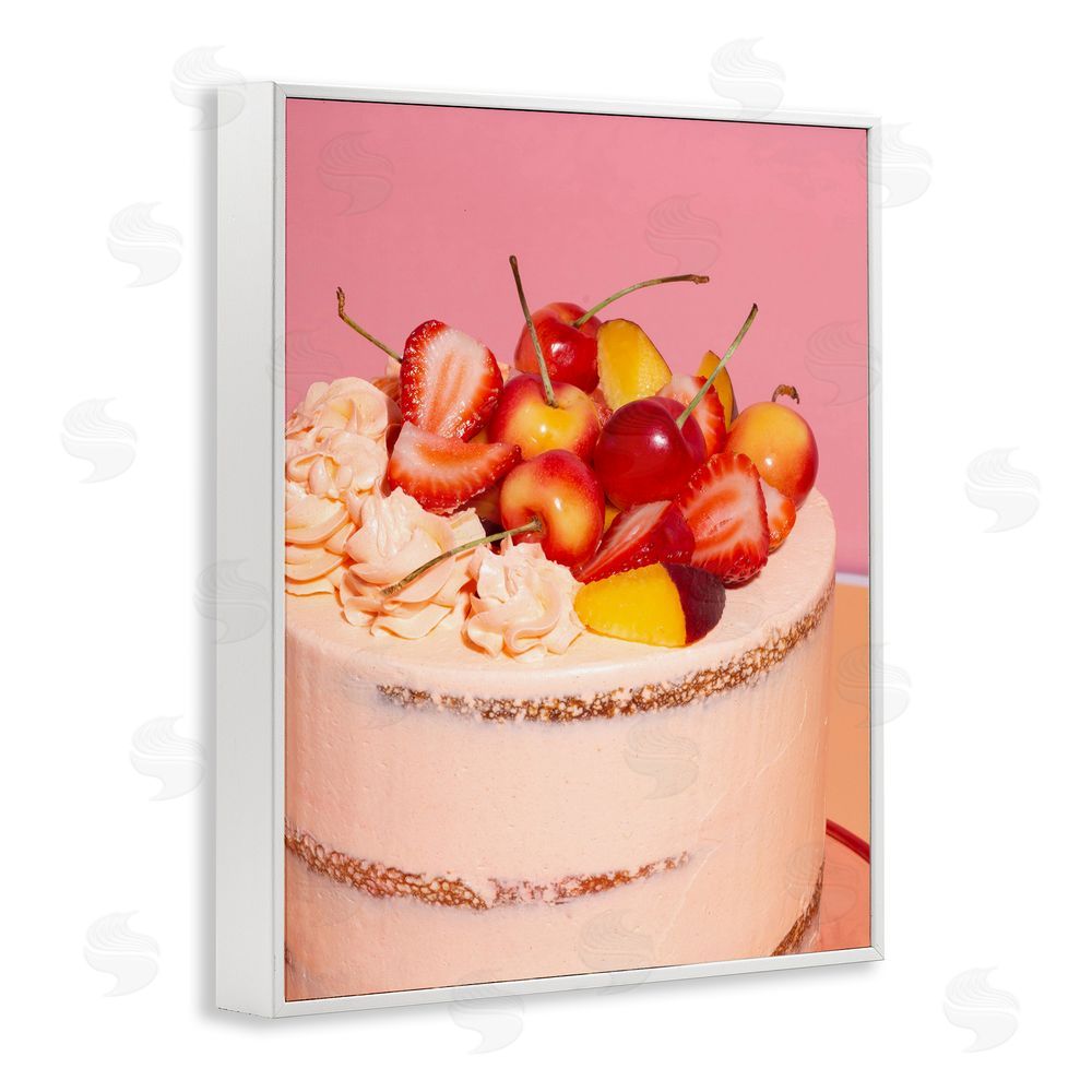 LISH Creative Strawberry Fruit Cake White Framed Giclee Wall Art Print