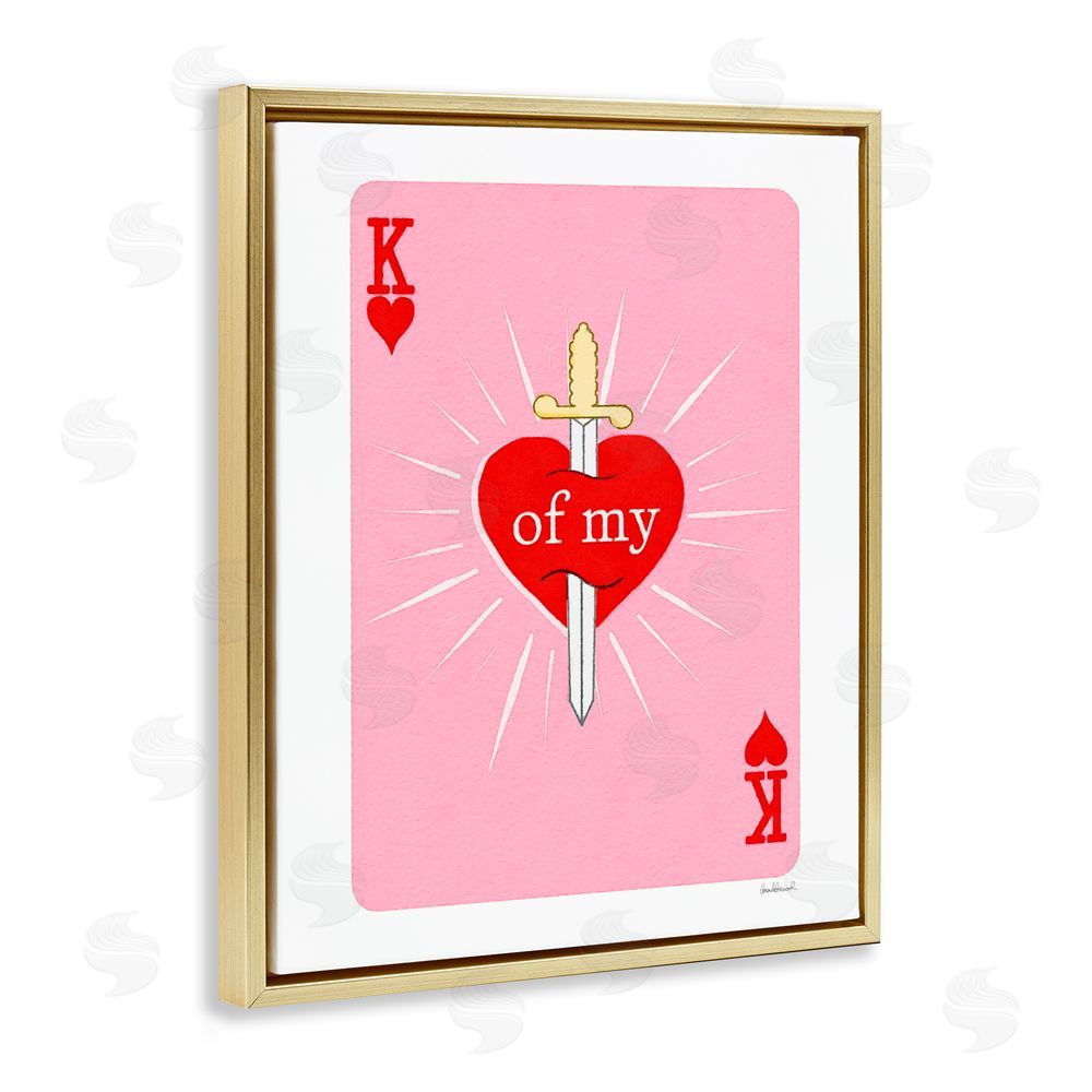 Amanda Greenwood King Of My Heart Sword Gold Floating Frame Canvas Wall Art Print