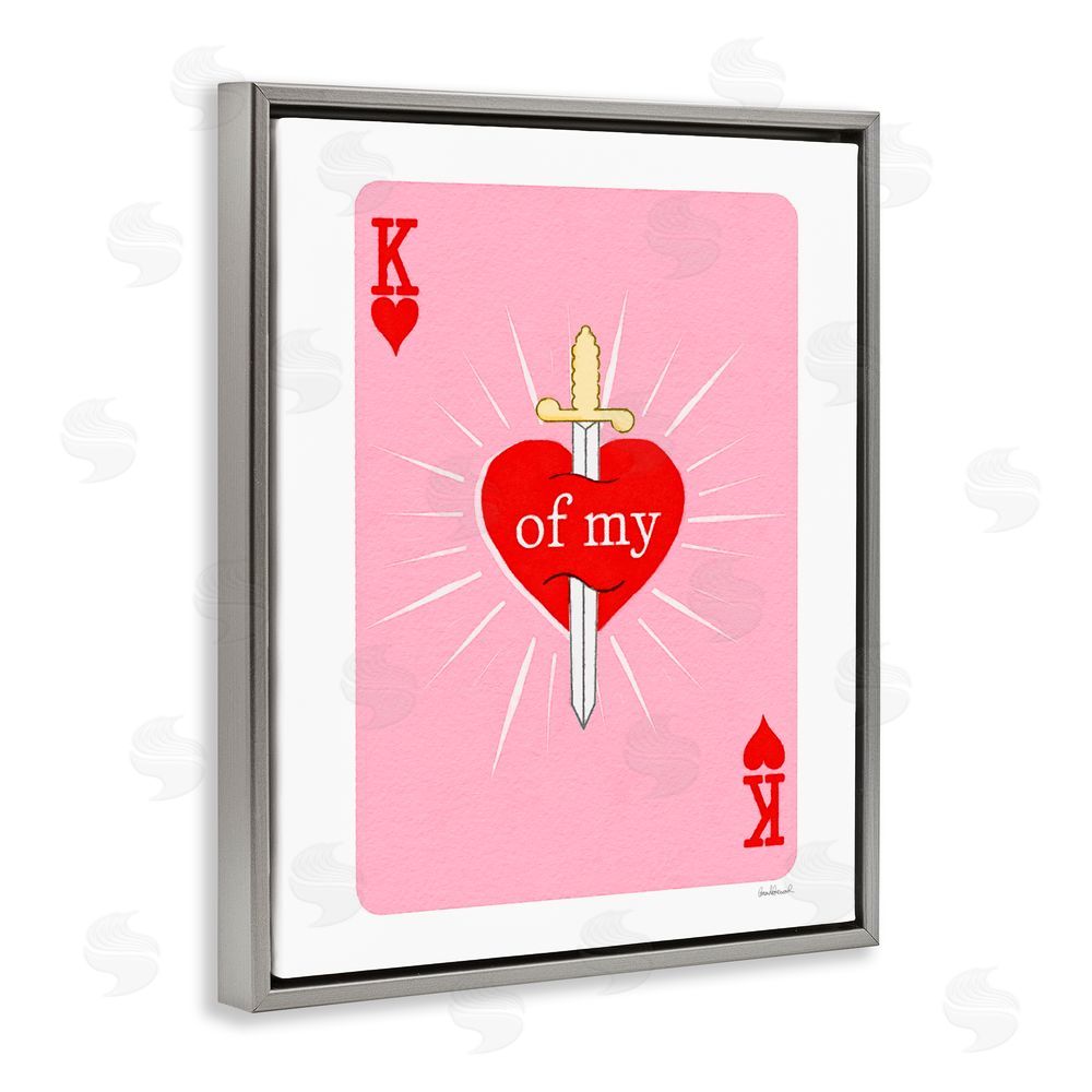 Amanda Greenwood King Of My Heart Sword Gray Floating Frame Canvas Wall Art Print