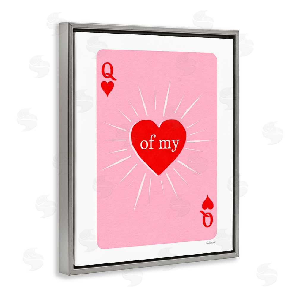 Amanda Greenwood Queen Of My Heart Card Gray Floating Frame Canvas Wall Art Print