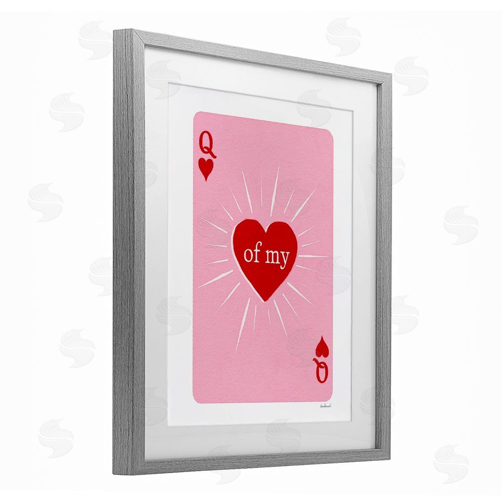 Amanda Greenwood Queen Of My Heart Card Gray Framed Print Under Glass Wall Art