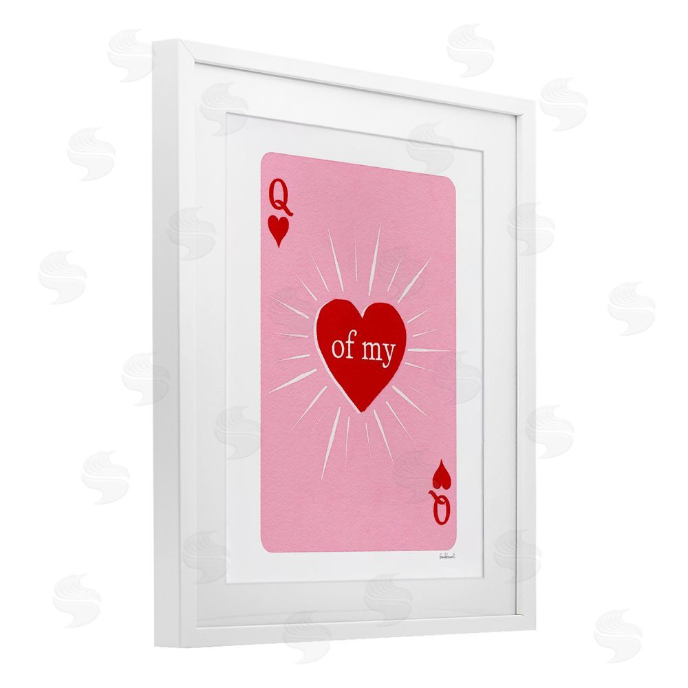 Amanda Greenwood Queen Of My Heart Card White Framed Print Under Glass Wall Art