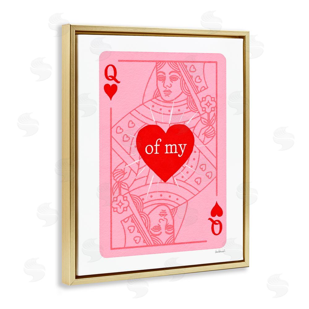Amanda Greenwood Queen Of My Heart Gold Floating Frame Canvas Wall Art Print