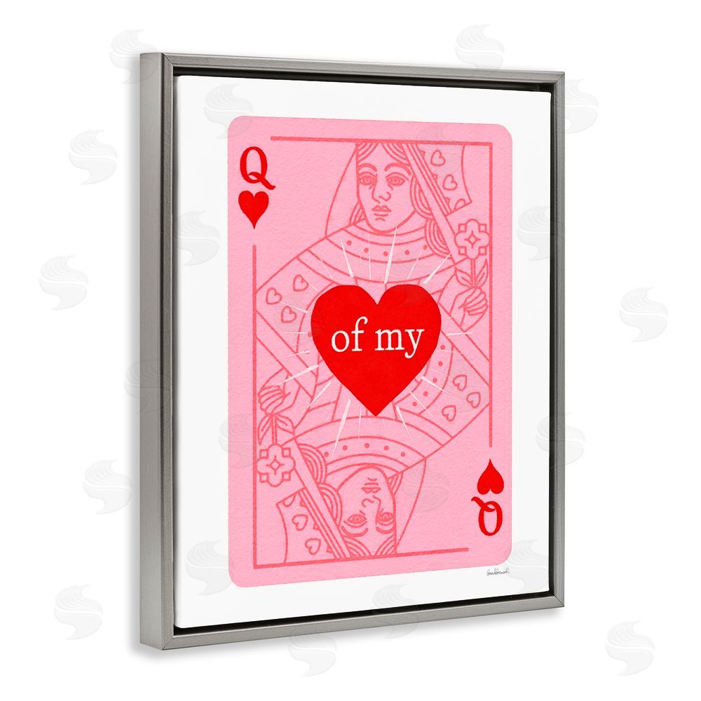 Amanda Greenwood Queen Of My Heart Gray Floating Frame Canvas Wall Art Print