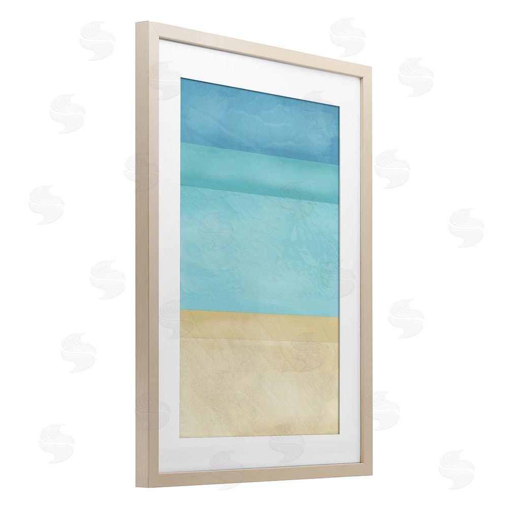 Martina Pavlova Abstract Beach Coastal Color Block Birch Framed Print Under Glass Wall Art