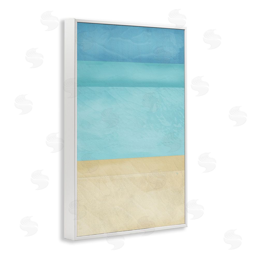 Martina Pavlova Abstract Beach Coastal Color Block White Framed Giclee Wall Art Print