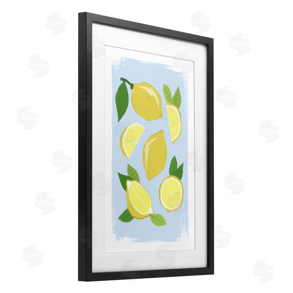Martina Pavlova Pastel Summer Lemons Black Framed Print Under Glass Wall Art