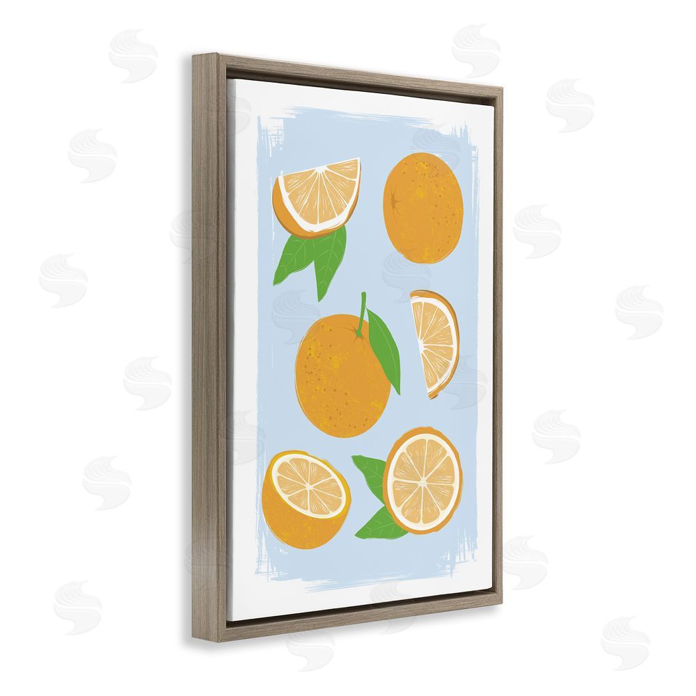 Martina Pavlova Pastel Summer Oranges Brown Floating Frame Canvas Wall Art Print