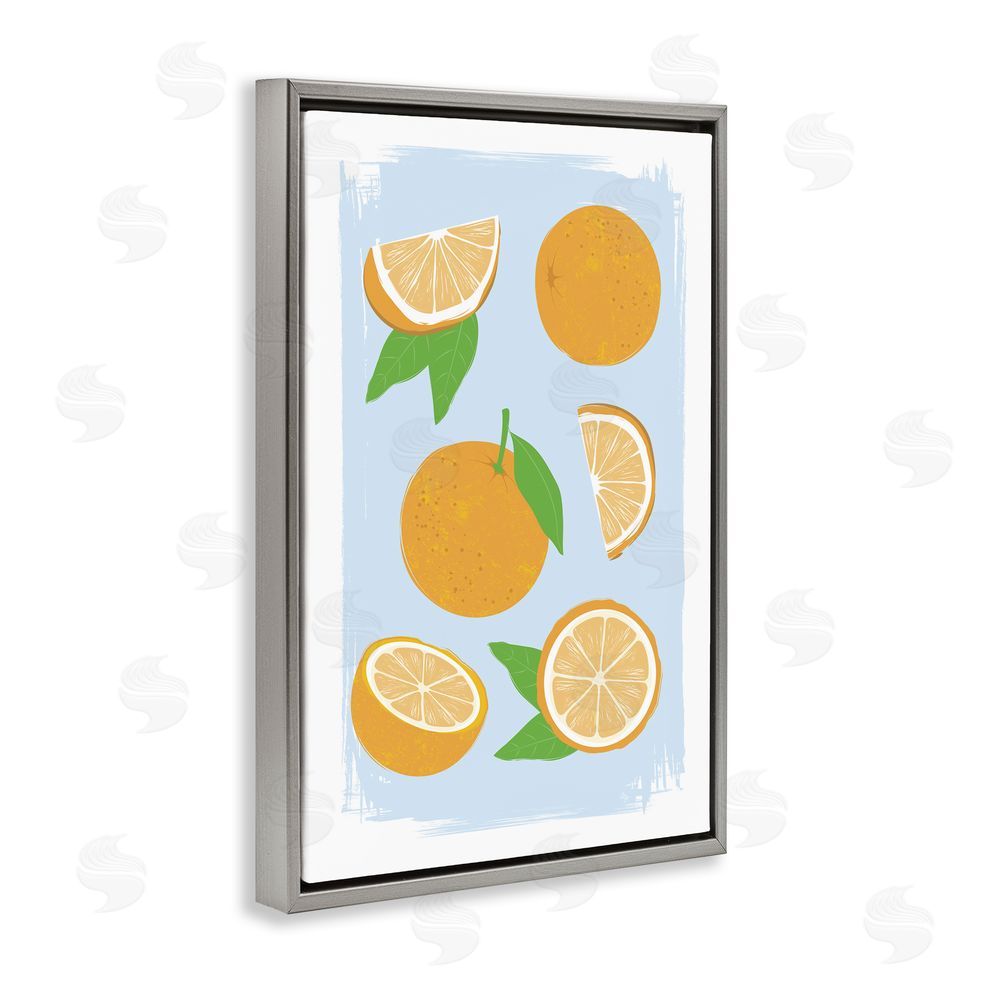 Martina Pavlova Pastel Summer Oranges Gray Floating Frame Canvas Wall Art Print