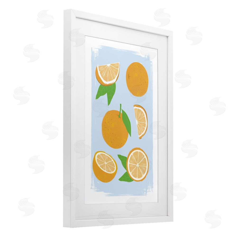 Martina Pavlova Pastel Summer Oranges White Framed Print Under Glass Wall Art