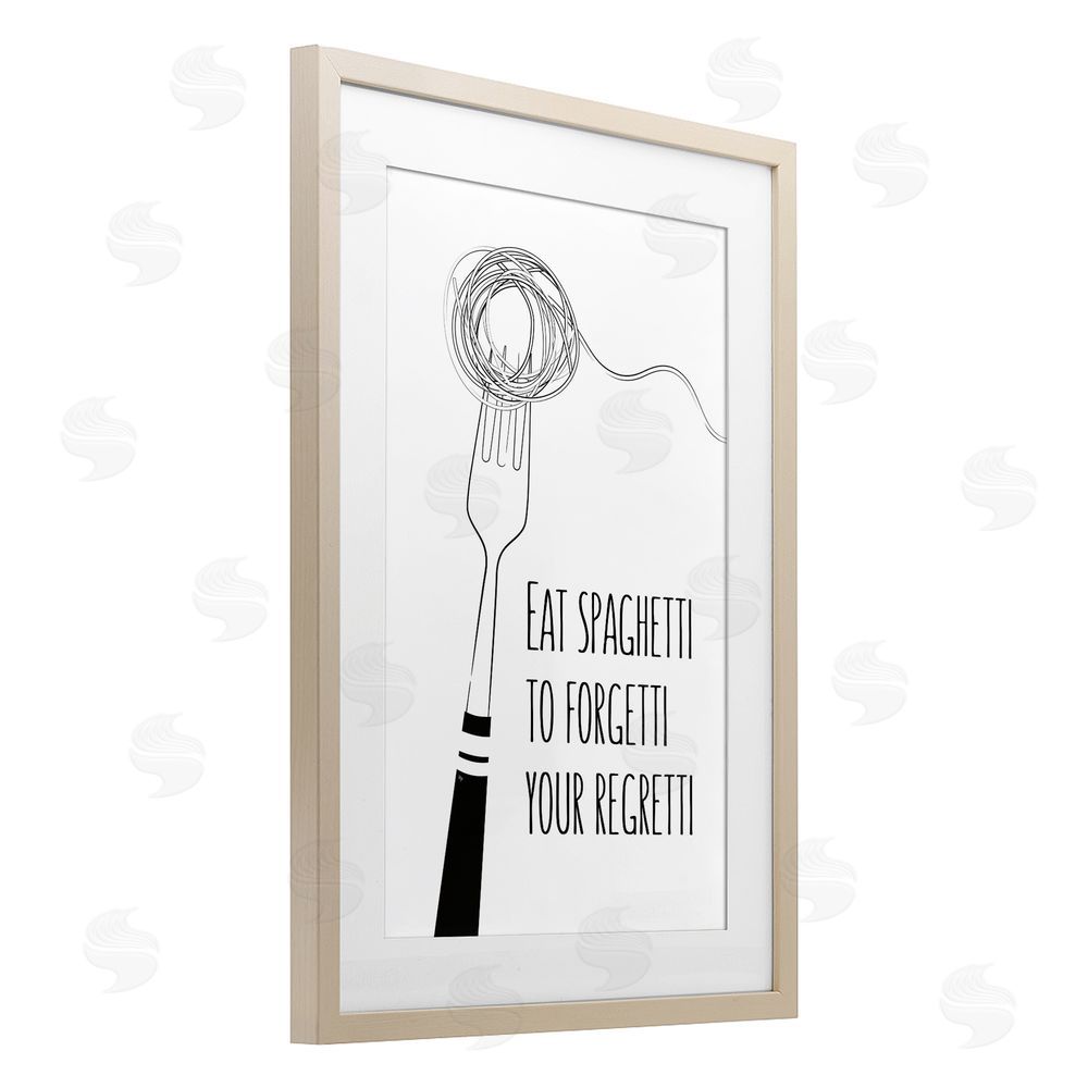 Martina Pavlova Funny Spaghetti Sass Brown Framed Print Under Glass with Mat Wall Art