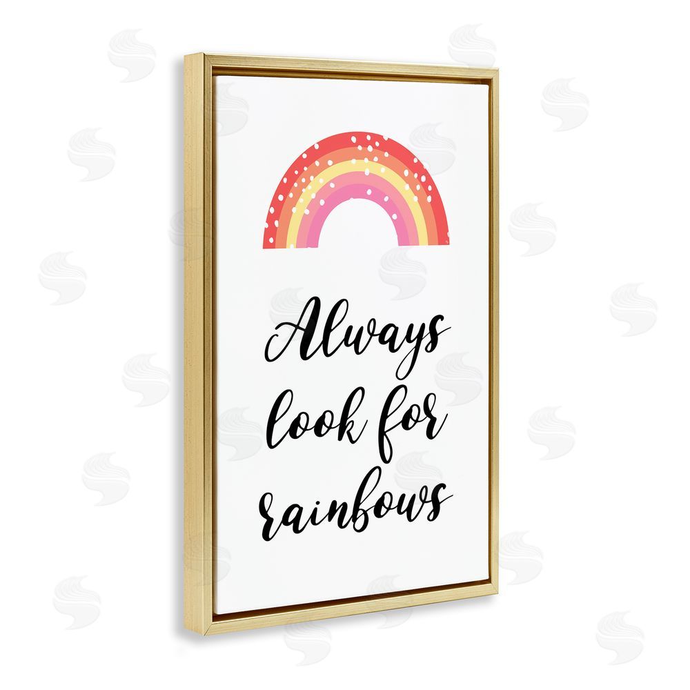 Martina Pavlova Always Look For Rainbows Gold Floating Frame Canvas Wall Art Print