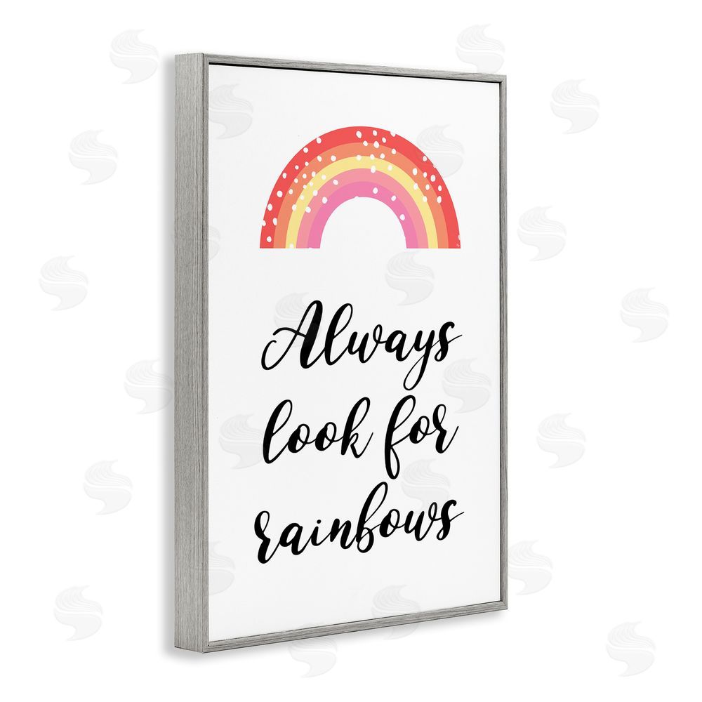Martina Pavlova Always Look For Rainbows Gray Framed Giclee Wall Art Print