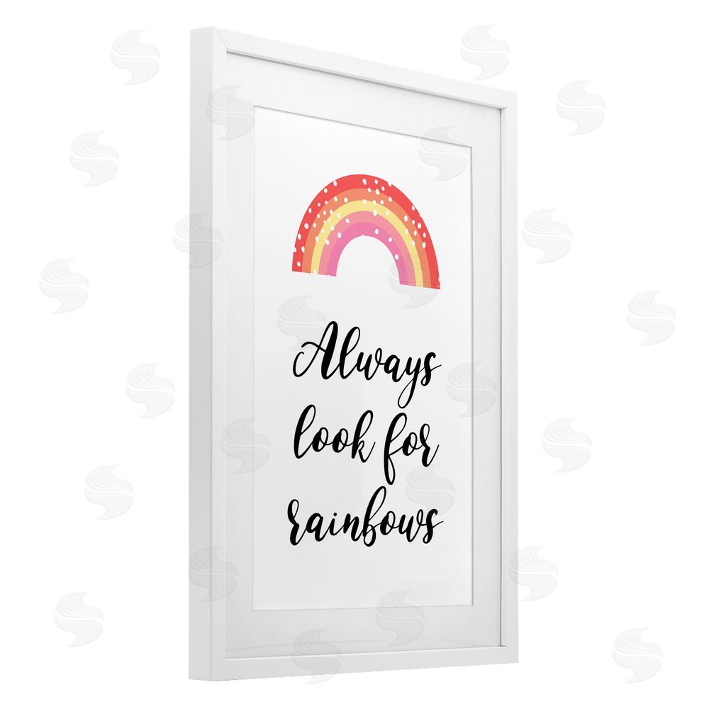 Martina Pavlova Always Look For Rainbows White Framed Print Under Glass Wall Art