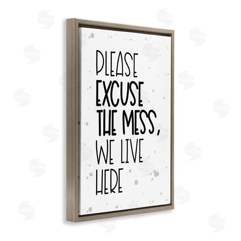 Martina Pavlova Excuse the Mess Bold Brown Floating Frame Canvas Wall Art Print