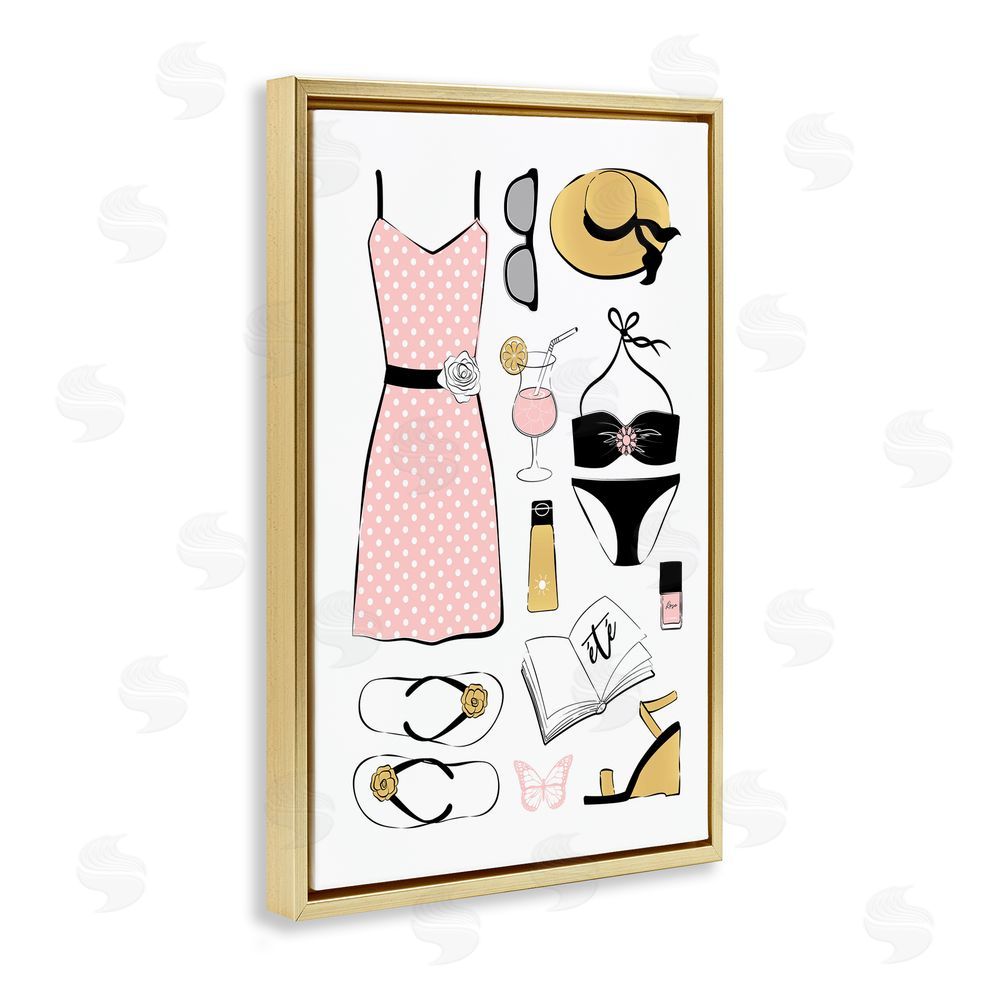 Martina Pavlova Summer Vibes Necessities Gold Floating Frame Canvas Wall Art Print