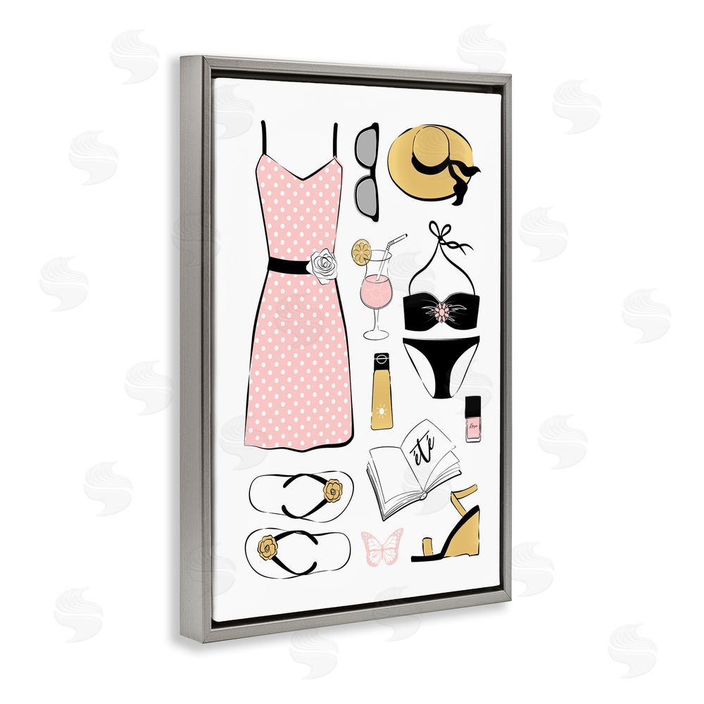 Martina Pavlova Summer Vibes Necessities Gray Floating Frame Canvas Wall Art Print