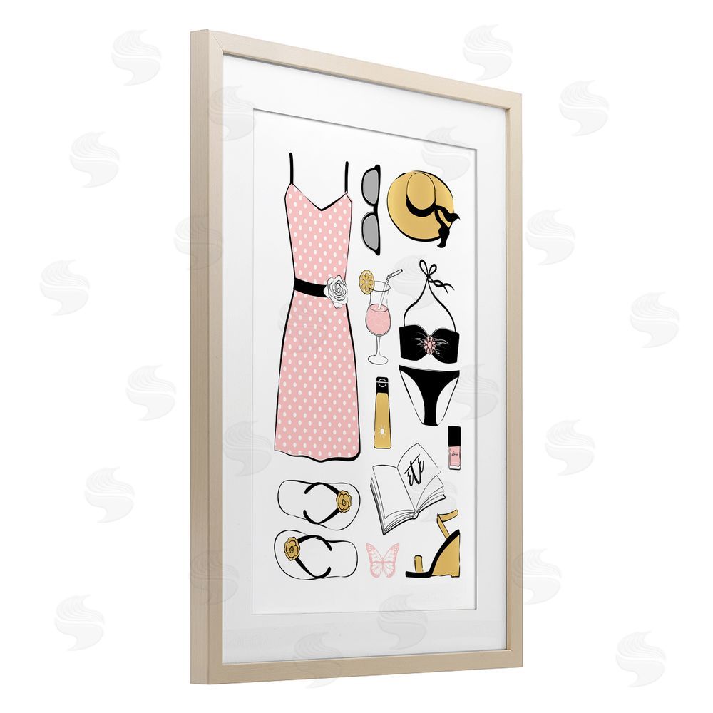 Martina Pavlova Summer Vibes Necessities Brown Framed Print Under Glass Wall Art