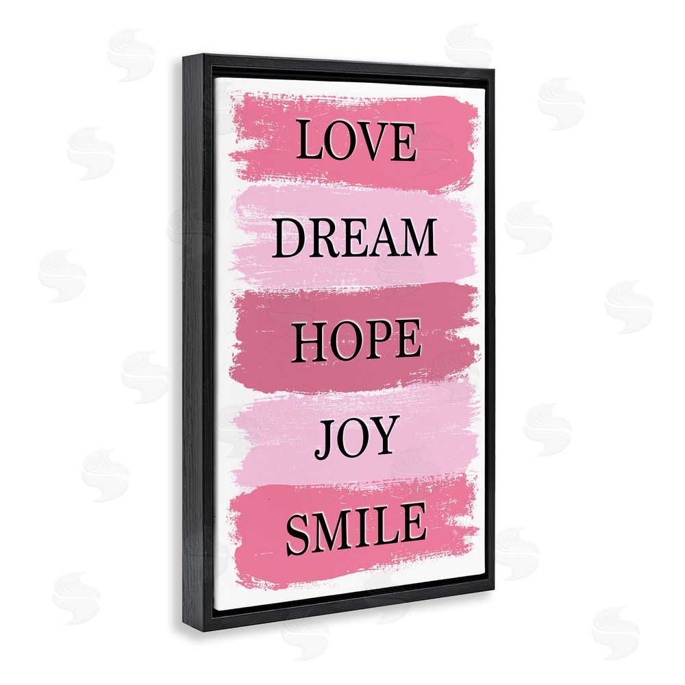 Martina Pavlova Love Dream Hope Joy Smile Black Floating Frame Canvas Wall Art Print