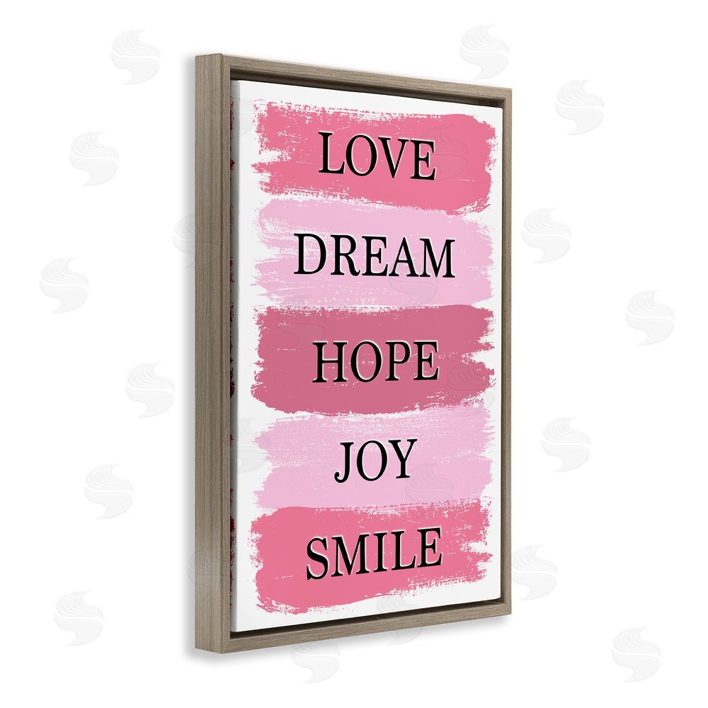 Martina Pavlova Love Dream Hope Joy Smile Brown Floating Frame Canvas Wall Art Print