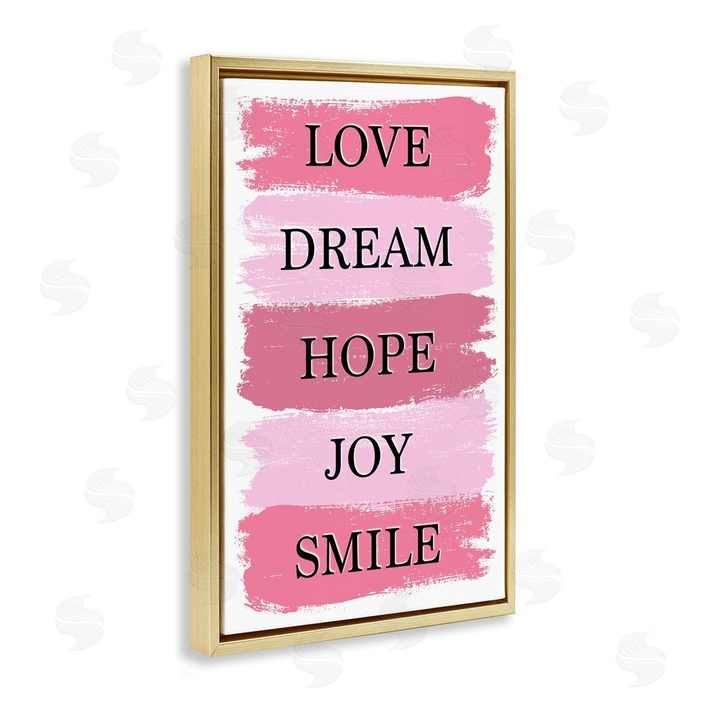 Martina Pavlova Love Dream Hope Joy Smile Gold Floating Frame Canvas Wall Art Print