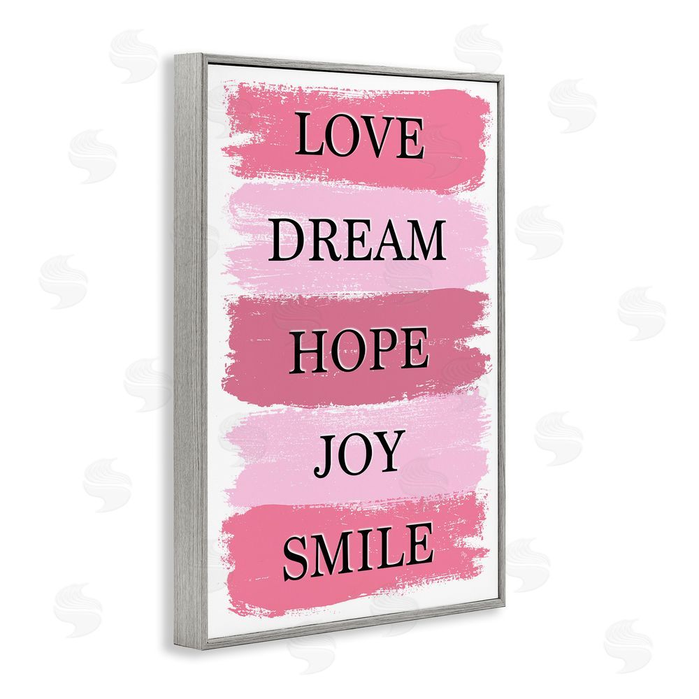 Martina Pavlova Love Dream Hope Joy Smile Gray Framed Giclee Wall Art Print
