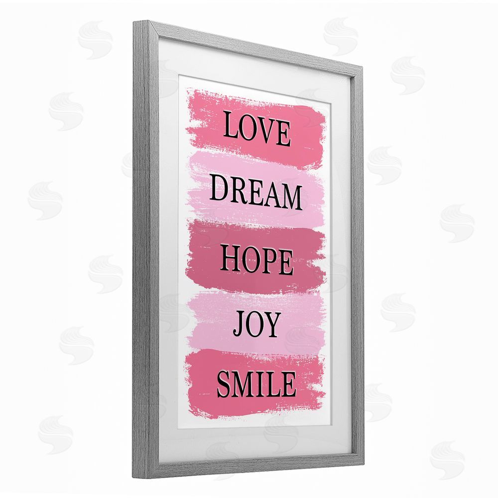 Martina Pavlova Love Dream Hope Joy Smile Gray Framed Print Under Glass Wall Art