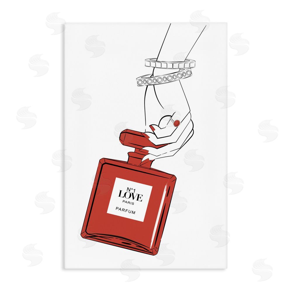 Martina Pavlova Red Perfume In Hand Stretched Canvas Wall Art Print
