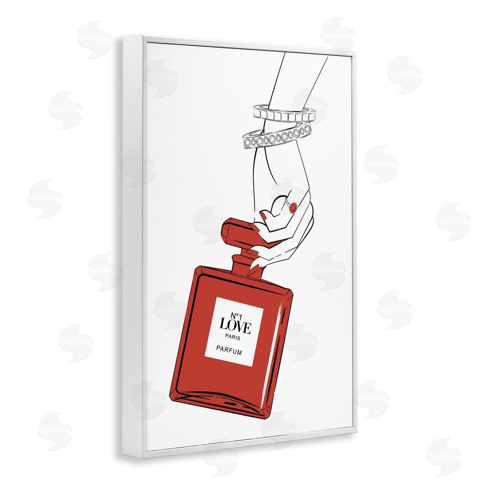 Martina Pavlova Red Perfume In Hand White Framed Giclee Wall Art Print