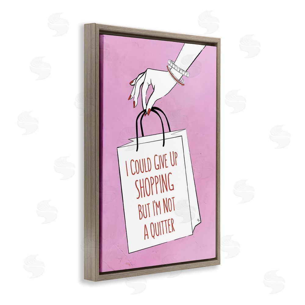 Martina Pavlova Not A Quitter Shopping Brown Floating Frame Canvas Wall Art Print