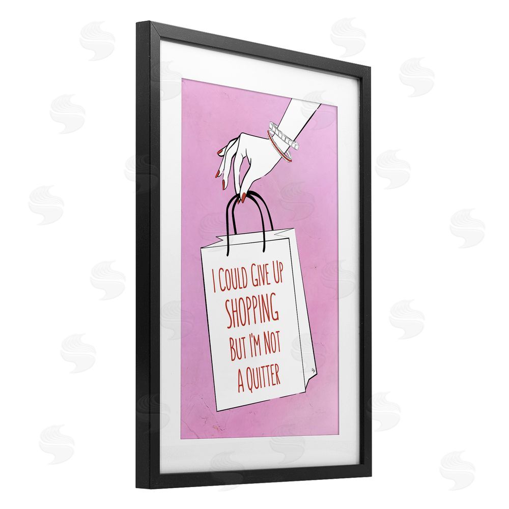 Martina Pavlova Not A Quitter Shopping Black Framed Print Under Glass Wall Art