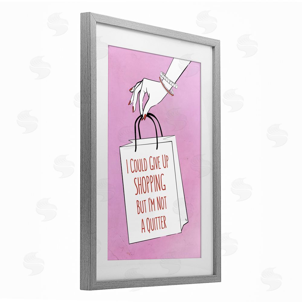 Martina Pavlova Not A Quitter Shopping Gray Framed Print Under Glass Wall Art