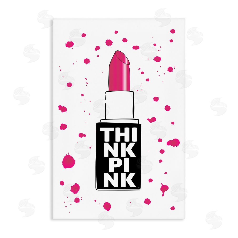Martina Pavlova Think Pink Lipstick Stretched Canvas Wall Art Print