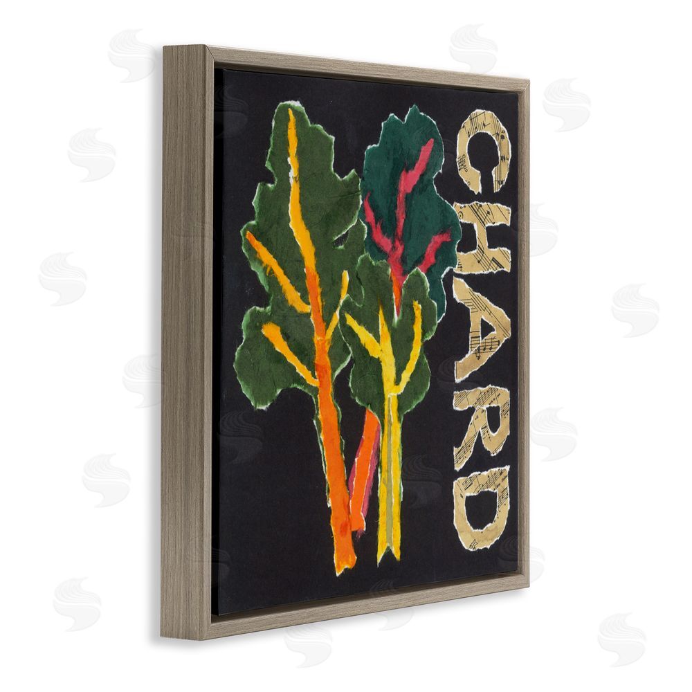 Nancy Overton Chard Leafy Vegetable Brown Floating Frame Canvas Wall Art Print