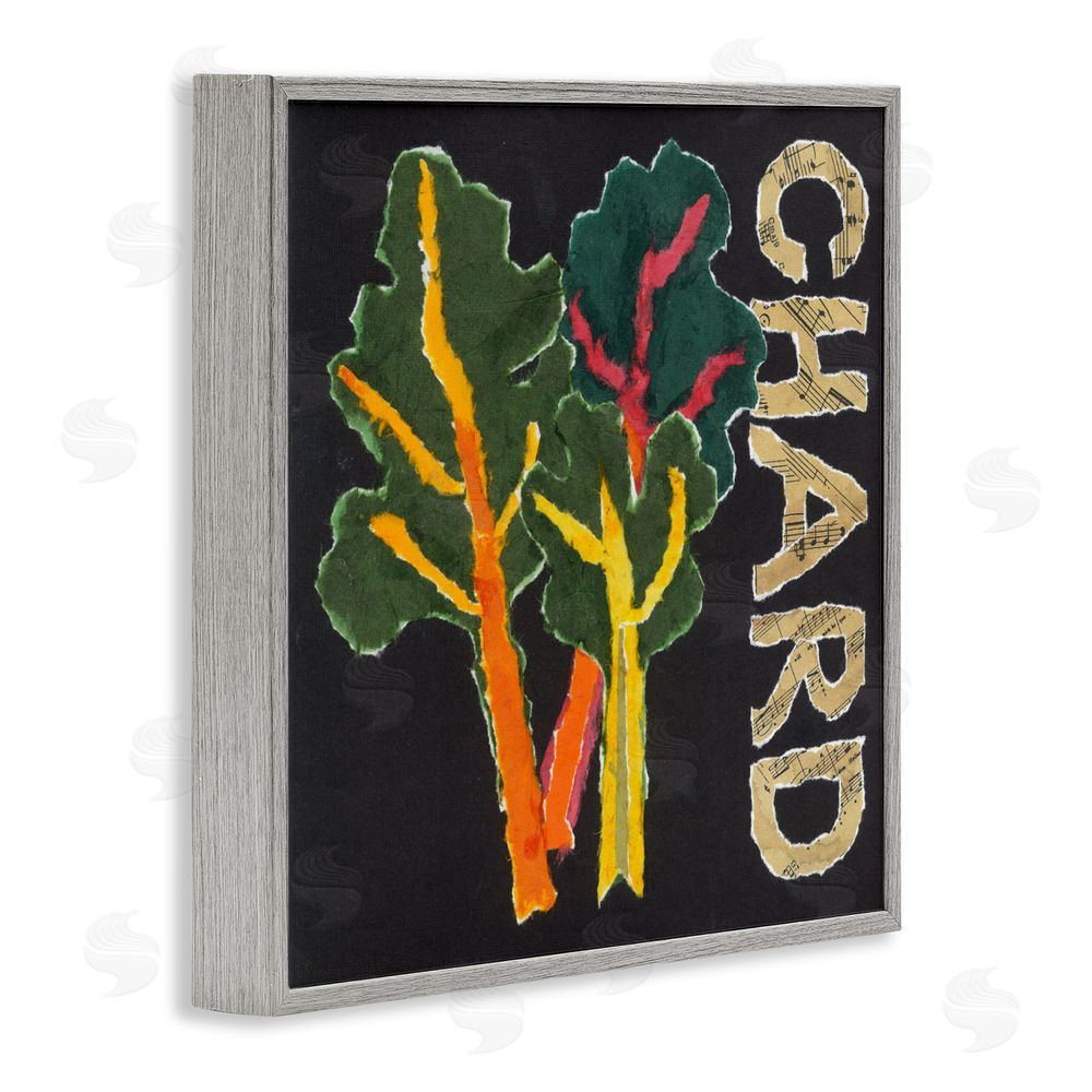 Nancy Overton Chard Leafy Vegetable Gray Framed Giclee Wall Art Print