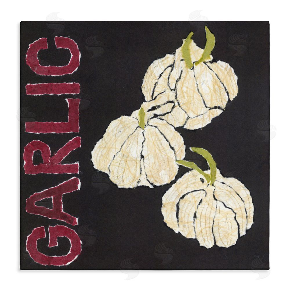 Nancy Overton Garlic Garden Vegetable Stretched Canvas Wall Art Print