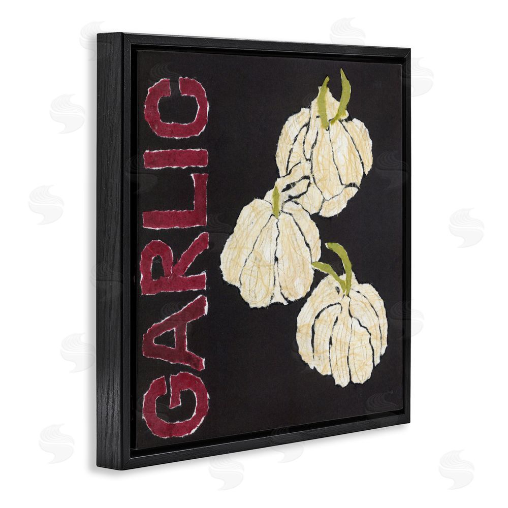 Nancy Overton Garlic Garden Vegetable Black Floating Frame Canvas Wall Art Print