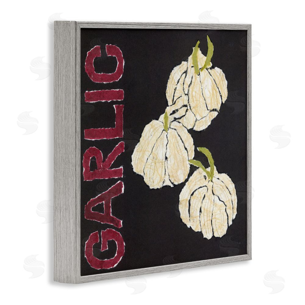 Nancy Overton Garlic Garden Vegetable Gray Framed Giclee Wall Art Print