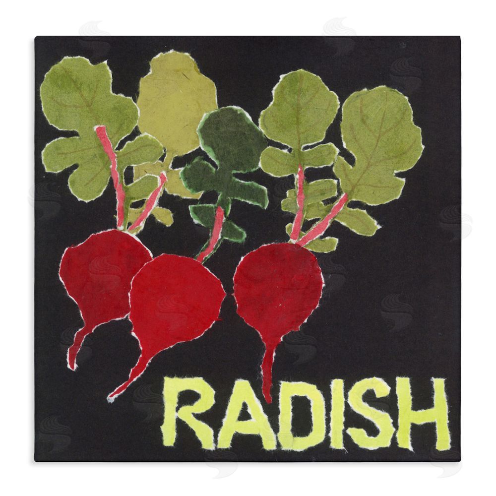 Nancy Overton Collaged Radish Vegetables Stretched Canvas Wall Art Print