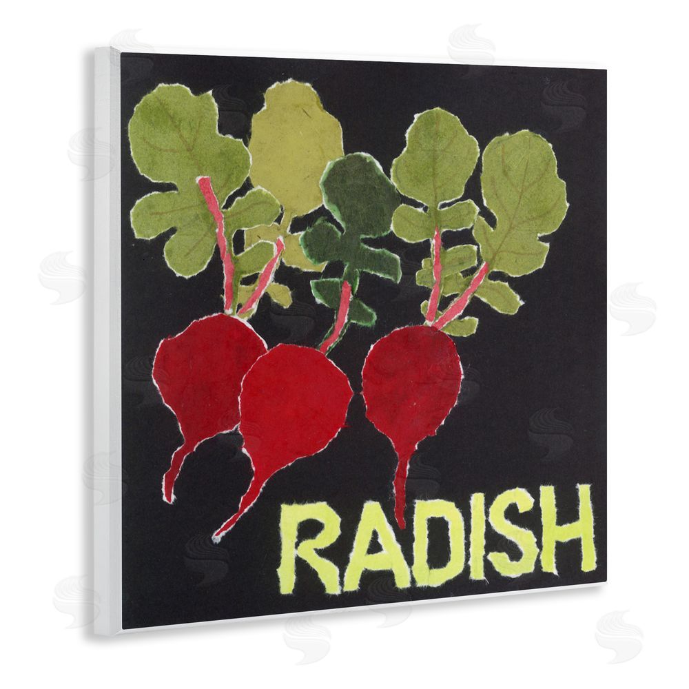 Nancy Overton Collaged Radish Vegetables Wall Plaque Art Print