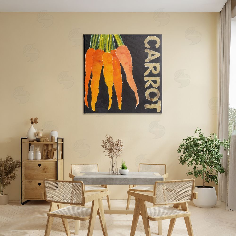 Nancy Overton Carrot Root Vegetable Stretched Canvas Wall Art in Room